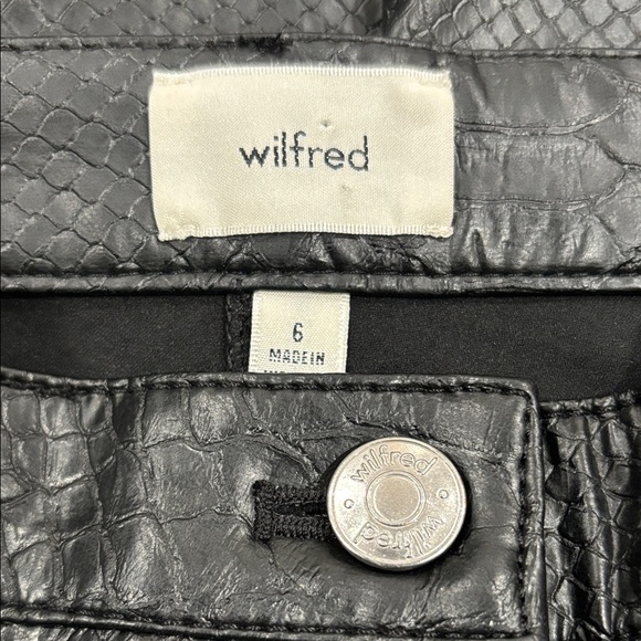 609. Wilfred Vegan Leather Pants in Black Python Embossed Size 6 - Picture 8 of 11